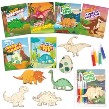 Imagem de BainGesk Valentines Day Cards for Kids School, 30 Pack Dinosaur Wooden Kits, Valentines Cards for Classroom Exchange, Gifts for Kids Party Favors