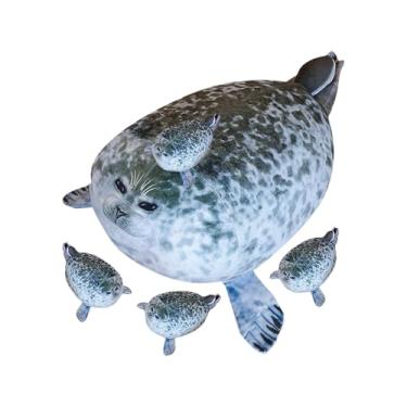 Imagem de Foca De Pelúcia - Almofada Brinquedo Foca Fofinha Decoracao Quarto,Animal Macio E Aconchegável | Para Crianças Meninos E Meninas Sala De Brincar Casa Cama Sofá Aniversário E