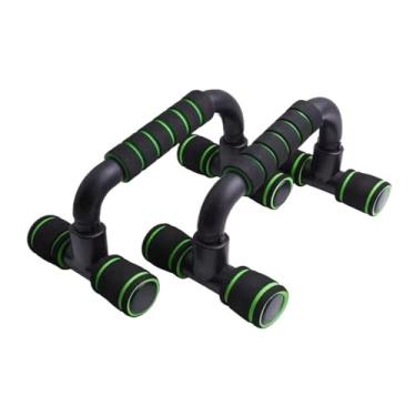 Imagem de Suporte push-up antiderrapante em forma de H Home Fitness Power Rack Academia Alças Barras de Exercício Braço Peito Musculação Musculação Musculação (Verde)