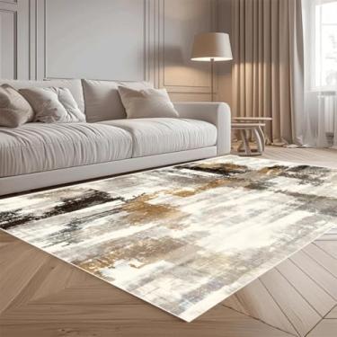 Imagem de Tapete abstrato moderno para sala de estar, decoração simples, tapete para quarto, tapete grande para piso (80x160cm 31,5x63in/Flanela-9)