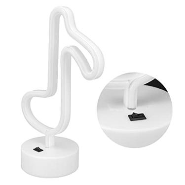 Imagem de Luz de Neon Mesa em Forma Nota Musical Lâmpada Noite Decoração Única para Casa Quarto Iluminação Suave USB Bateria Powered LED Ambient Decor