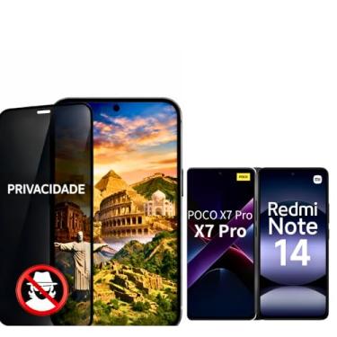 Imagem de Película Privacidade VIDRO 3D POCO X7 PRO 5G / REDMI NOTE 14 5G, Proteção Total da Tela, Contra Risco e Anti-Espião