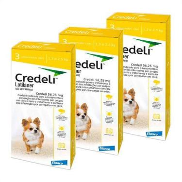 Imagem de 3 Credeli Antipulga Carrapato 56,25mg 1,3- 2,5kg 03 Cpr - Elanco