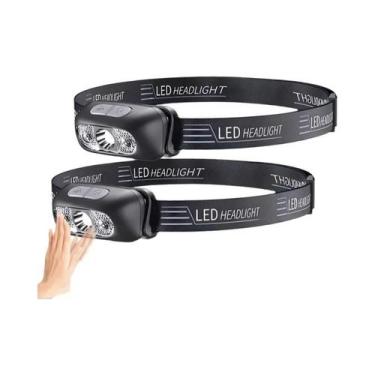 Imagem de Lanterna De Cabeça LED Recarregável USB 500 Lúmens Com Sensor De Movim