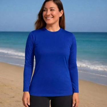 Imagem de Blusa Térmica Feminina Proteção Solar UV 50 Manga Longa Segunda Pele V