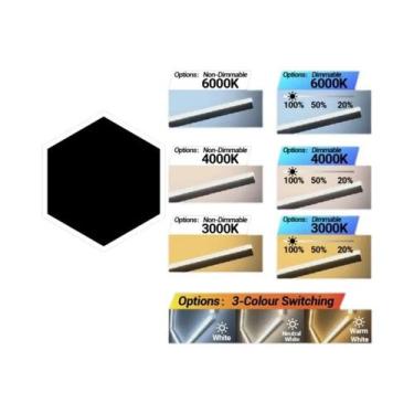 Imagem de Luminária LED Hexagonal Regulável Para Garagem Com Mudança De Cor 3000