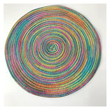 Imagem de Jogo americano redondo tecido decorativo tapete de cozinha (cor: C, tamanho: redondo)