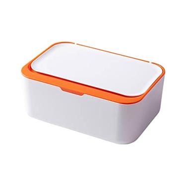 Imagem de CNBYDK Novo dispensador de plástico com tampa lenços umedecidos caixa de armazenamento de papel dispensador de toalha de papel organizador doméstico