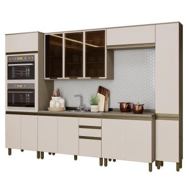 Imagem de Cozinha Modulada Connect 6 Peças Duna-cristal Com Torre Quente 2 Fornos - Móveis Henn Duna-cristal