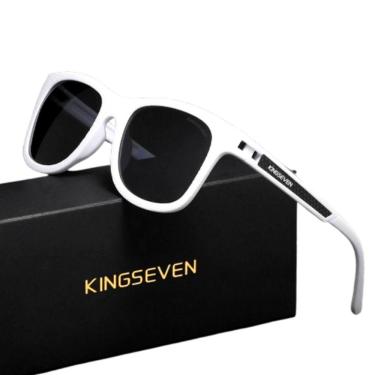 Imagem de Óculos De Sol Casual Polarizado Proteção Uv400 Esportivo Retangular Unissex Branco