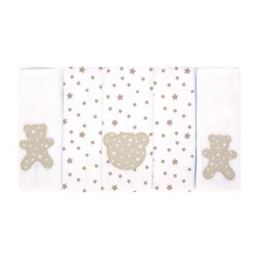 Imagem de Fralda de pano para bebê 5 Unidades 77cm x 80 cm Bublim, Bege