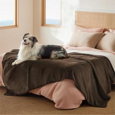 Imagem de Manta Impermeable Bedsure para Cama Sherpa Fleece Touch Marrón