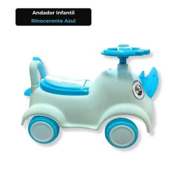Imagem de Andador Infantil Rinoceronte Azul para Bebê Mais 12 Meses Seguro com V
