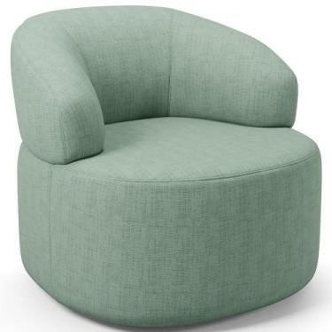 Imagem de Poltrona Giratória Orgânica Para Sala De Estar Living Helena L02 Linho