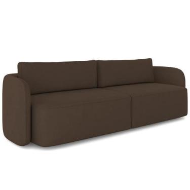 Imagem de Sofá 3 Lugares Sala Living Orgânico 220cm Oregon K01 Veludo Marrom - L