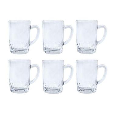 Imagem de Jogo de mini caneca 80ml com alça de vidro hanói 6 peças - QUERO PRESE