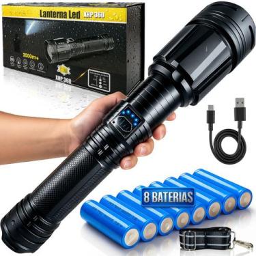 Imagem de Lanterna Led Alta Potencia Recarregavel Zoom Longo Alcance Powerbank U