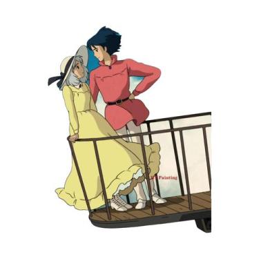 Imagem de Pôster Em Tela Do Castelo Andante De Howl Da Studio Ghibli, Arte Retrô