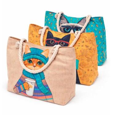 Imagem de Bolsa Feminina Grande Estampa Tropical para Passeios - Mega prime, Gat