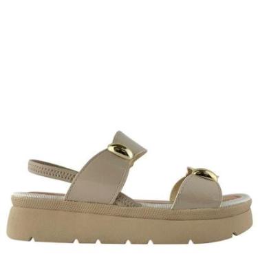 Imagem de Sandália Confort Mississipi com Plataforma e Enfeites Dourados-Feminino