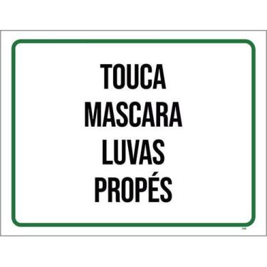 Imagem de Kit 10 Placa Acm Touca Máscara Luvas Propés 18X23 - Sinalizo