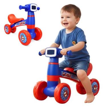 Imagem de Bicicleta Equilibrio Menino Carrinho Homem Azul Aranha +18m - Kendy Br