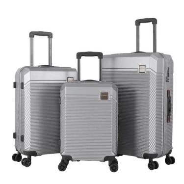 Imagem de Conjunto Mala de Viagem Tamanhos 20+24+28 Cor Prata - Mimos e Viagens