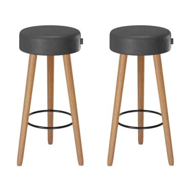 Imagem de Kit 2 Banquetas Altas Londres Couríssimo Preto - Loja Sheep