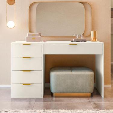 Imagem de Aparador 5 Gavetas com Vidro 136cm com e Porta Objetos Vita Yescasa Of