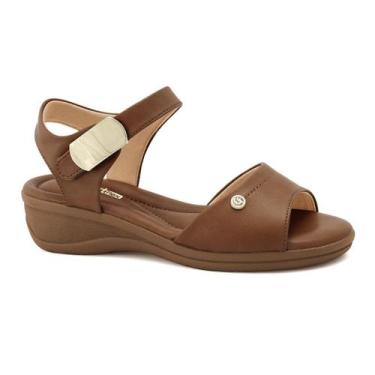 Imagem de Sandália Comfortflex Feminina Anabela Médio Conforto Original -, Toffe