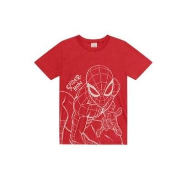 Imagem de Camiseta infantil menino do Homem-Aranha metalizado Brandili-Masculino