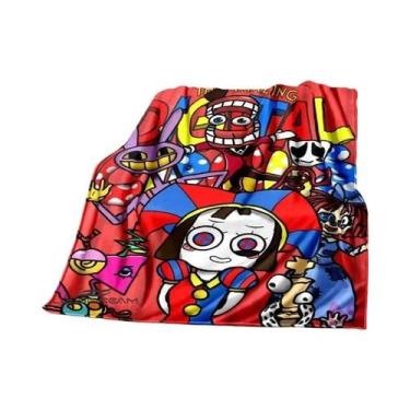 Imagem de Cobertor Digital Circus Cartoon De Flanela Quente E Confortável Para S