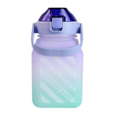 Imagem de Garrafa de plástico com canudo e alça 1,5l água academia - Amigold, Li