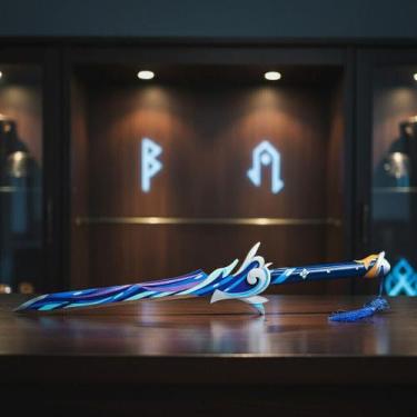 Imagem de Espada Haran Geppaku Futsu Jogo Genshin Impact Aço Sem Fio - NoBrand, 