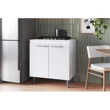 Imagem de Balcão para Cooktop Bella 80cm 2 Portas com Tampo e Prateleira MDF e M