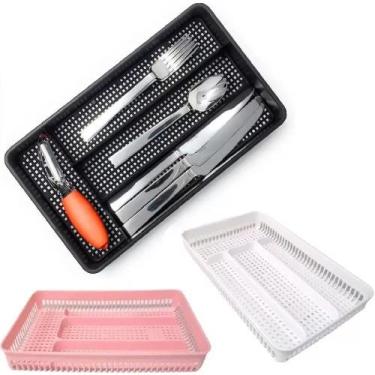 Imagem de 5 Organizador De Talher Para Gaveta Kit Com 4 Divisórias - Cl