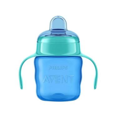 Imagem de Copo de Transiçao 200ML EASY SIP com ALÇAS Bico de Silicone AZUL Phili