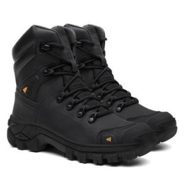 Imagem de Bota Adventure Masculina de Couro Legitimo Cano Alto Solado Tratorado Coturno Masculino Confortavel-Masculino