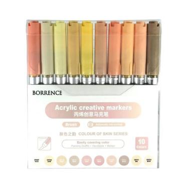 Imagem de Conjunto De Marcadores De Tinta Acrílica Com 10 Cores E Sistema De Con