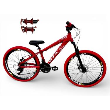 Imagem de Bicicleta 26 Gta Rebel Freeride Downhill Cubo k7 Barulhento 24v Freio a Disco Pneu Flame Aro Vmaxx-Unissex