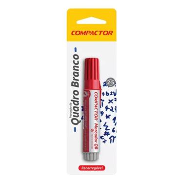 Imagem de Marcador para Quadro Branco Compactor Blister Recarregável com Tinta de Secagem Rápida 1 Unidade Vermelho