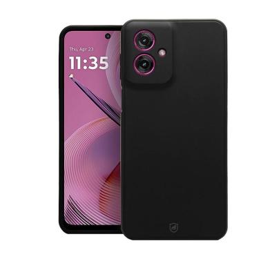 Imagem de Capa para Celular Gshield Motorola Moto G55 Proteção Contra Quedas e Impactos Silicone com Microfibra Preto 1 Unidade