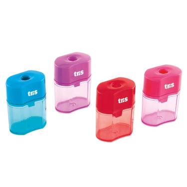 Imagem de Apontador com Depósito Tris SU-106 com Formato Ergonômico e Lâmina de Aço Inoxidável 1 Unidade Cores Sortidas