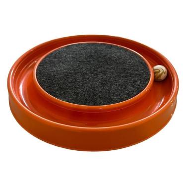 Imagem de Arranhador para Gatos OEM Redondo Relax com Bolinha Miau para Todos os Portes Laranja 35 e 5cm 1 Unidade