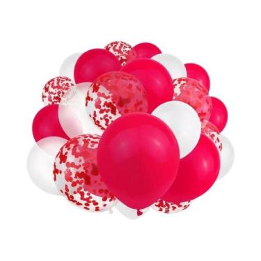 Imagem de Balões De Confete Prateados 12 Polegadas 30 Peças Branco Pérola Decora