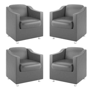 Imagem de Kit 4 Poltronas Tilla Para Salão Recepção ? Preta
