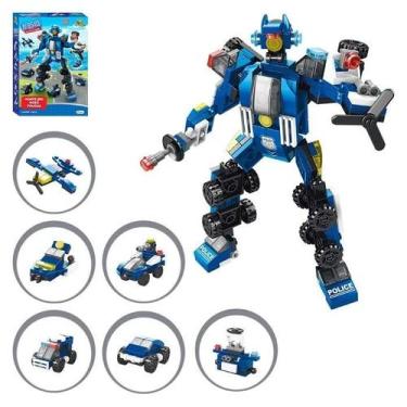 Imagem de Blocos de montar robo policia c/135pcs 6 em 1 - Art Brink