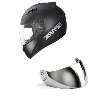 Imagem de Capacete Ebf New Spark Solid Preto Fosco Mais Viseira Prata Tamanho:60
