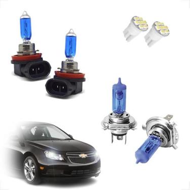 Imagem de Kit de Lâmpadas Halógena Super Branca H4 H11 Farol Alto Baixo e Milha 