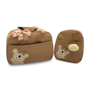 Imagem de Kit Bolsa Maternidade 2 Peças Grande Impermeável + Mochila + Trocador 